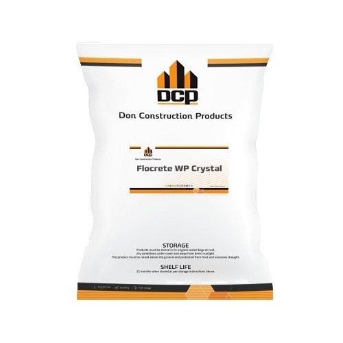 Chemical Integral Waterproofing Admixtures for Concrete Flocrete WP Crystal Bag 25 kg, White | Don Construction Products (DCP)