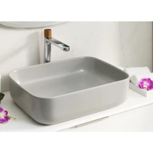Porcelain Counter Top Natura WashBasin 50x40x13 cm, Grey | Abyat Company
