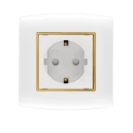 فيش شوكو  مع سدادات حماية 16 أمبير الفنار موديل أمنية المقاس  7x7 اللون أبيض بحلقة ذهبى