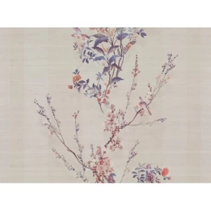 Italian Wallpaper Floral Design 10m x 1.06m Beige Color | Balbaid Decor Company