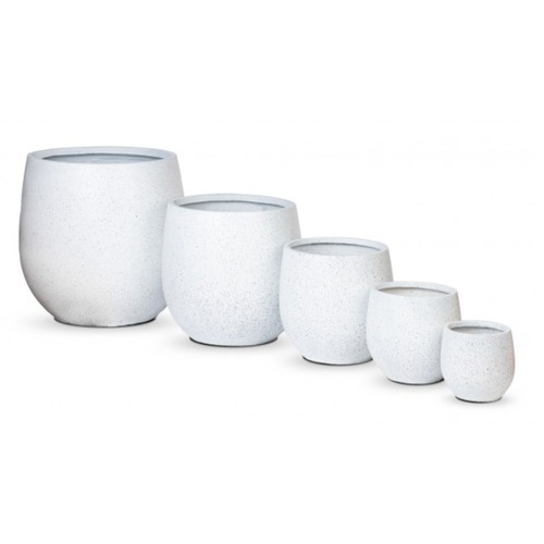 Fiber Cement Plant Pot 27×26 cm White Round Shape | Sultan Garden Center