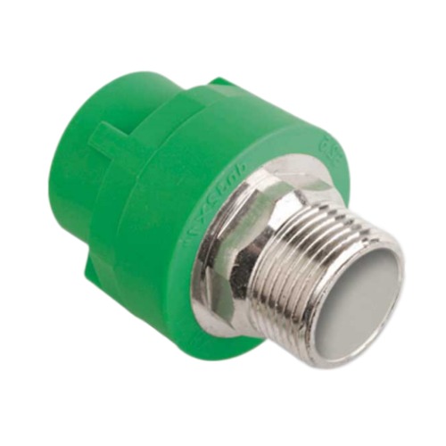 PPR Adapters with Male Thread Hex Size 40 mm × 1 1/4 inch, Green | Al-Jawdah Industrial Complex