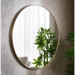 Circle Wall Mirrors Size 120x120x4 cm, Gold Color, Circa Design