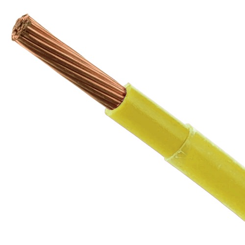 سلك كهرباء 10 AWG THHN/THWN نحاس مجدول 600 فولت، عزل PVC، غلاف نايلون، أصفر | شركة كابلات الشرقية للصناعة