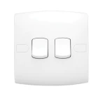 Electrical light switch intermediate 2 gang 20 Amp ALF Classic Alfanar Size 7×7 cm Color White 