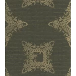 Italian wallpaper, dark green color, patterned design, size 10 m x 0.70 m, model 13034