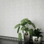 ورق حائط تصميم نقشات، مقاس 10 م×50 سم، لون فضي