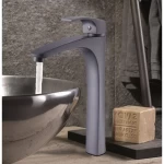 Bathroom Washbasin Mixer, Long, Gray