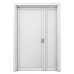 باب ثنائي خشبي بريميوم، ابيض، مقاس 160 × 235 سم، موديل MO2