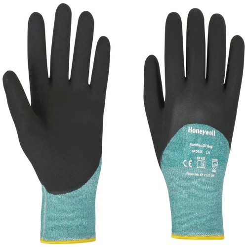 قفاز بقبضة زيت مقاس 10 XL، طول 25 سم، أخضر وأسود | Honeywell | شركة المحترفون العرب