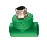  PPR Male Threaded Tee Size 25 mmx1/2 inch, Green Color | Cosmoplast
