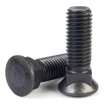 Black Steel Plow Bolt Flat Countersunk Square Neck, Grade 5, Size 3/4 inch Length 5 inch    