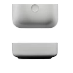 Square Ceramic Counter Top Wash Basin 39.5x39x14 cm, Matte White