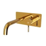 Washbasin Mixer Length 25 cm, Width 1 cm, Height 18.5 cm, Shiny Gold