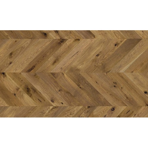 Chevron Natural Wood Parquet Flooring Size 130×725 mm, 14mm Thick, Brown | 