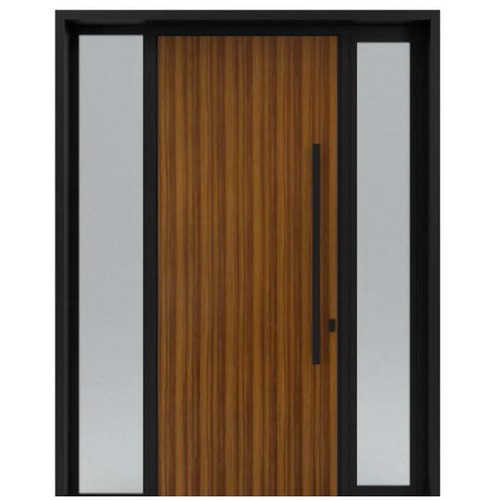 Aluminum Exterior Entrance Door Weatherproof Black with Brown, Model 80 | 