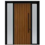 aluminum exterior entrance, weatherproof, black with brown color, model 80
