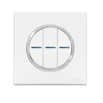 مفتاح كهربائي دائري ثلاثى دركسيون 10 امبير غرناطة الفنار مقاس 7×7 سم اللون ابيض بحلقة كروم