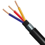 كابل نحاس مصمت 3 خط مقاس 4 ملي، 0.6/1 ك.ف، مسلح STA، عزل XLPE، غلاف PVC، طول 1000 متر | رسكاب