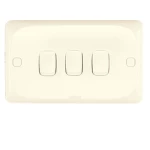 مفتاح كهرباء ثلاثى 10 امبير ميرا الفنار مقاس 14×7 سم اللون بيج 