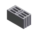 بلوك مفرغ 8 فتحات، مقاس 40×20×20 سم، لون رمادي | شركة أوبال