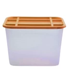 HDPE Plastic Storage Box Grid with Lid , 15L Capacity, White with Light Brown Lid, Dimensions 35×25×20 cm, Model SW-2443-VTSYM