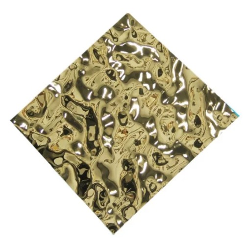 Interior Stainless Steel Sheet 304x121cm Square Gold | Luxury line