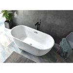 Golden Acrylic Oval Bathtub White, Size 140x72 cm