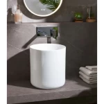 Long Porcelain Counter Wash Basin Dimensions 36x36x40 cm, White Color, Croma Model