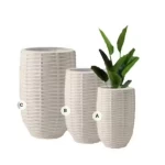 صندوق زراعة فايبر جلاس، شكل مربع ، أبيض ، 44سم عرض، 44سم عمق، 77سم ارتفاع