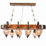 LED Ceiling Light 8 Bulbs, copper color, Height 32 cm, Length 100 cm