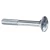 White Galvanized Carriage Bolt Round Head Square Neck,  Grade 4.8 Size 8 mm    DIN 603   