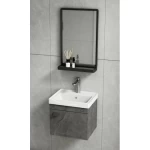 Wooden decorative PVC washbasin, Gray Color, Size 43×36 cm