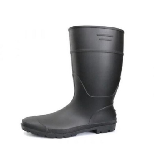 PVC Safety Shoes Size 42, Black Color, Height 15 inch | 