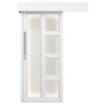 Premium Sliding Wooden Door with Luxury Design, White , Size 110×265 cm, Model Number GPR07