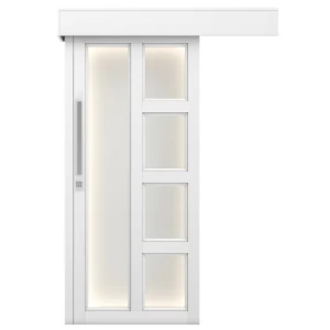 Premium Sliding Wooden Door 110×265 cm, White, Model GPR07 | YT-45370813