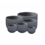 Fiberglass Plant Pot, Width 52cm Depth 76cm Height 76cm, Medium size Gray Color