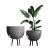 Gray Fiberglass Planter with Metal Stand, 31×46 cm