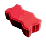 Interlock Outdoor Paving Tiles, Red Color, Uni Design, Size 11x22x8 cm | Al Wasad Industrial
