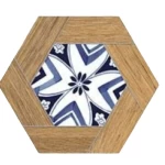 Veracruz Spanish Hexagonal Porcelain, Andalusian Design, Dimensions 23×27 cm
