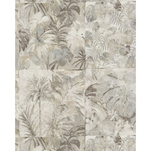 Leaf-patterned Wallpaper Pale Beige 10m x 1.06m, Model 46704 | Balbaid Decor Company