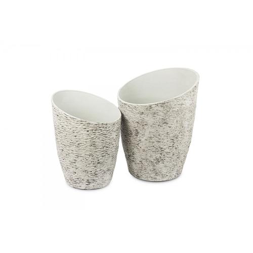 Fiberglass Plant Pot Cylinder Shape 70×56×56 cm White | Sultan Garden Center