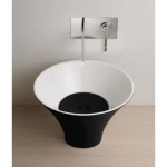 Ceramic Counter Top Wash Basin Round shape, Size 40 cm Matte black color