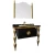 Bathroom Cabinet with Sink with Mirror, Black with Gold Decoration Color 101 cm | Smile Collection