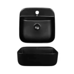 Counter Top Wash Basin Sizes 14x39x39​ cm, Matt Black