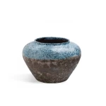 Decorative plant pot, size 28x20 cm, blue with brown color 