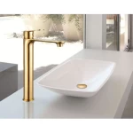 Washbasin Faucet, Long, Shinny Gold