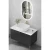 Marble Top Decorative Washbasin Size 80 cm, Gray Color With Wooden Cabinet And a Mirror