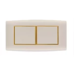 مفتاح كهرباء مزدوج 10 امبير أمنية الفنار مقاس 14×7 سم اللون ذهبى بحلقة ذهبى