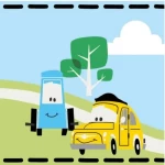 ورق جدران، لون اصفر مع ازرق تصميم اطفال، مقاس 457 سم×15.24 سم